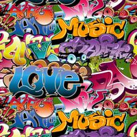 KonPon 8x8ft Seamless Graffiti Wall Backdrop Hip Hop Alphabet Photo Photography Backdrops Vinyl Backdrop for Studio Prop Photo Wedding Background KP-149