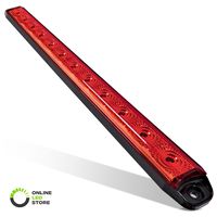 16" 12 Red LED Trailer Light Bar [Brake + Sequential Turn Signal] [DOT Approved] [Submersible] Running Marker ID Rear Trailer Tail Light Bar for 80" Motorcycle Utility Marine Boat Trailers