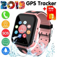 [SIM Card Included]Kids Waterproof Smart Watch Phone for Girls Boys - LBS/GPS Tracker Locator Touchscreen Smartwatch Games SOS Outdoor Digital Wrist Cellphone Watch for Christmas Birthday Gifts (Pink)