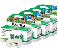 Fuji Superia X-TRA 3 Pack ISO 400 36 Exp. 35mm Film, Total 108 Exposures (4 Pack) + Quality Photo Ultra Soft Microfiber Cloth