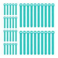 Wrap-It Storage Self-Gripping Reusable Cable Ties, Aqua, 40 Pack (20 4" Straps, 20 8" Straps) - Hook and Loop Cord and Wire Organizer for Computer, PC, and Desk Cable Management