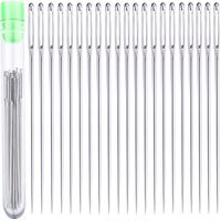 21 Big Eye Hand Sewing Needles - 2.4 inches Large Eye Stitching Needles in Storage Tube