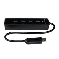 StarTech.com 4-Port USB 3.0 Hub with Built-in Cable - SuperSpeed Laptop USB Hub - Portable USB Splitter - Mini USB Hub (ST4300PBU3)