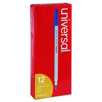 Universal Economy Ballpoint Stick Oil-Based Pen, Blue Ink, Fine, Dozen (27421)