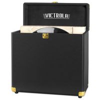 Victrola Vintage Vinyl Record Storage Carrying Case For 30+ Records (Dust/Scratch Free) - Vintage Black