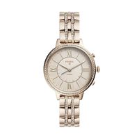 Fossil Women's Jacqueline Stainless Steel Hybrid Smartwatch, Color: Pink (Model: FTW5036)