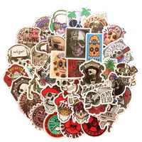 Linzze Stickers 50-Pcs Pack Waterproof Vinyl Bumper Decals Perfect Graffiti for Laptop Car Skateboard Water Bottle Travel Case Guitar Luggage Motorbikes (Skull Style)