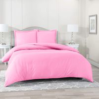 Nestl Bedding Duvet Cover 2 Piece Set - Ultra Soft Double Brushed Microfiber Hotel Collection - Comforter Cover with Button Closure and 1 Pillow Sham, Light Pink - Twin (Single) 68"x90"