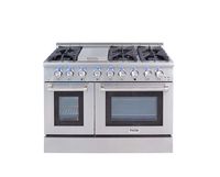 Thor Kitchen Gas Range with 6 Burners and Double Ovens, Stainless Steel - HRG4808U-1
