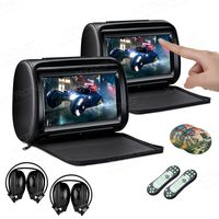 XTRONS 2 x 9 Inch Pair Car Headrest DVD Player HD Digital Adjustable Touch Screen 1080P Video Auto Games HDMI Headphones