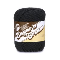 Lily 10200100002 Sugar 'N Cream  The Original Solid Yarn - (4) Medium Gauge 100% Cotton - 2.5 oz - Black -  Machine Wash & Dry