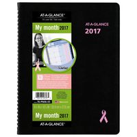 AT-A-GLANCE Monthly Planner / Appointment Book 2017, Quick Notes, Breast Cancer Awareness, 8-1/4 x 10-7/8" (76PN0605)