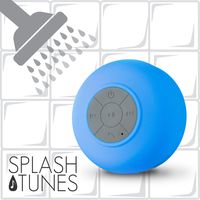 Splash Tunes Shower Speaker - Waterproof Bluetooth Hands-Free Shower Speaker with Built-In Mic and Suction Cup - Blue