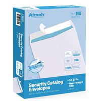 500 9 x 12 SELF Seal Security White Catalog Envelopes - 28lb - Security Tinted, Ultra Strong Quick-Seal, 9 x 12 inch (38100)