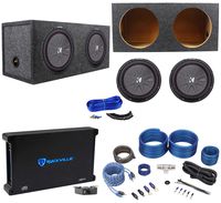 2 Kicker 43CWR122 COMPR12 2000W 12" Subwoofers+Sealed Box+Mono Amplifier+Amp Kit