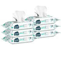 Seventh Generation Baby Wipes, Free & Clear Unscented and Sensitive, Gentle as Water, Refill, Pack of 6 (Total 384 count)