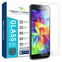 Samsung Galaxy S5 Glass Screen Protector, Tech Armor Premium Ballistic Glass [1-Pack]