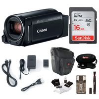 Canon VIXIA HF R800: 1080p HD Video 57x Zoom Camcorder Bundle with 16GB SD Card Video Camera Case and Cleaning Kit - Compact and Affordable Camcorder Kit