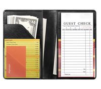 Mymazn Waiter Book Server Wallet Server Pads Waitress book Restaurant Waitstaff Organizer, Guest Check Book Holder Money Pocket Fit Server Apron (Black)