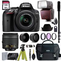 Nikon D5300 DSLR Camera with AF-P DX NIKKOR 18-55mm f/3.5-5.6G VR Lens + Nikon Gadget Bag & Accessory Bundle