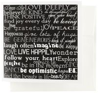 3dRose White on Black Inspirational Words Greeting Cards, Set of 12 (gc_201498_2)
