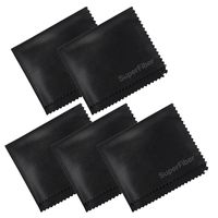 EACHPOLE 5 Pack Microfiber Cleaning Cloths for DSLR Camera Lenses Eyeglasses iPhone Smartphones and Computer Screens, Black 6x7 inch, APL1899