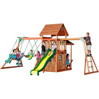 Backyard Discovery Saratoga All Cedar Wood Playset Swing Set