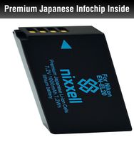 WT Nixxell Battery for Nikon EN-EL20, Nikon EN-EL20a, MH-27, Nikon Coolpix A, Nikon 1 AW1, Nikon 1 J1, Nikon 1 J2, Nikon 1 J3, Nikon 1 S1, Nikon 1 V3, and Blackmagic Pocket Cinema Camera (Fully Decoded)