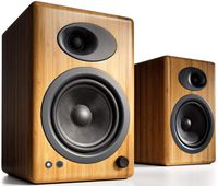 Audioengine A5 Plus Classic 150W Powered Bookshelf Speakers with Remote Control, Built in Analog Amplifier - Bamboo