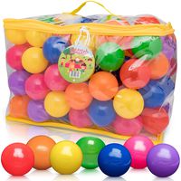 FoxPrint Soft Plastic Kids Play Balls - Non Toxic, 100 Phthalate & Bpa Free - Crush Proof & No Sharp Edges; Ideal for Baby or Toddler Ball Pit, Kiddie Pool, Indoor Playpen & Parties, 100 Balls
