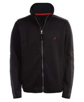 Nautica Boys' Big School Uniform Full-Zip Fleece Jacket, Beau Black, Large-14/16