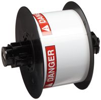 Brady B30-241-595-ANSIDA 2.25" Height x 3" Width, B-595 Indoor/Outdoor Vinyl, White/Red BBP31 Pre-Printed Pre-Cut Labels Tape with Sign Headers, 300 per Roll