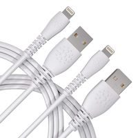 Imbued 6 Foot USB Lightning to USB-A Cable - Apple MFi Certified, 2 Pack, White