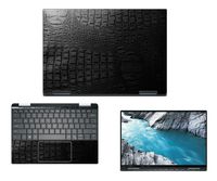 Decalrus - Protective Decal for Dell XPS 13 7390 2-in-1 (13.3" Screen) Laptop Crocodile Skin Pattern Texture Skin case Cover wrap CROdellXPS-7390-2-in-1Black
