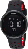 Armitron Sport Unisex 40/8423BRD Red Accented Digital Chronograph Black Silicone Strap Watch