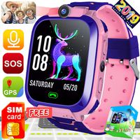 AMENON Smart Phone Watch for Kids [Free SIM Card]- Boys Girls Smart Watch GPS Tracker with Two-Way Call SOS Games Camera, Child Wrist Watch 3-12 Years Old Holiday Toy Christmas Birthday Gifts