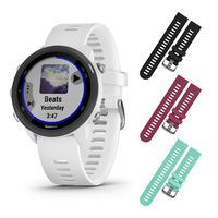 Garmin Forerunner 245 GPS Running Smartwatch with Included Wearable4U 3 Straps Bundle (White Music 010-02120-21, Black/Berry/Teal)