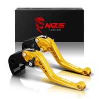 MZS Short Brake Clutch Levers Compatible with Yamaha FZ-09 MT-09 SR 2014-2018| SCR950 2017-2018| XJ6 DIVERSION 2009-2015| XSR 700 ABS 2016-2019| XSR 900 ABS 2016-2019| XV 950 Racer 2016-2018 Gold