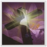 3dRose Christian Cross and Lily - Greeting Cards, 6 x 6 inches, set of 12 (gc_42952_2)