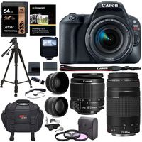 Canon EOS Rebel SL2 DSLR Camera, EF-S 18-55mm STM,+ Canon 75-300mm Telephoto Lens, Full Manufacture Warranty + Accessories
