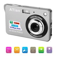 ATian 2.7" LCD HD Digital Camera Amazing Rechargeable Camera 8X Zoom Digital Camera Kids Student Camera Compact Mini Digital Camera Pocket Cameras for Kid/Seniors/Student (Silver)
