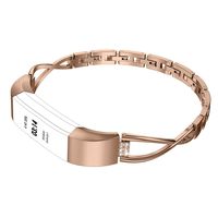Wearlizer Compatible for with Fitbit Alta Bands Small Silver Rose Gold Fitbit Alta hr Women Metal Replacement Bands Accessories Straps Bracelet Bangle Wrist Bands Rose Gold