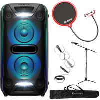 Sony GTK-XB72 High Power Home Audio System (Black) with Deco Gear Pop Filter Bundle