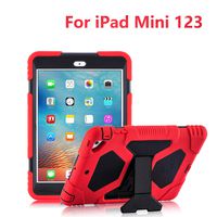 iPad Mini Case, ACEGUARDER Full Body Protective Cover Kids Shock Proof Case with Built-in Screen Protector & Adjustable Kickstand for Apple iPad Mini 1 2 3 (Red/Black)