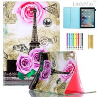 iPad Pro 10.5 Case LittleMax PU Leather Protective [Kickstand] Flip Folio Wallet Case Card Holder Cover for New iPad Pro 10.5-lnch 2017 Model [Free Cleaning Cloth,Stylus Pen]-03 Rose Eiffel