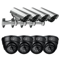 Yubi Power Security Bundle of 8 Fake Outdoor Surveillance Dummy Cameras with Blinking IR Lights - 4X YB-CA11 + 4X YB-250