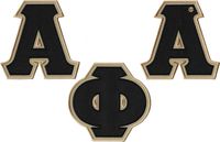 Alpha Phi Alpha Twill Letter Iron-On Patch Set [Black - 4" ea.]