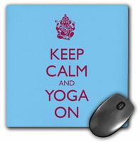3dRose LLC 8 x 8 x 0.25 Inches Mouse Pad, Keep Calm and Yoga On, Pilates (mp_159561_1)
