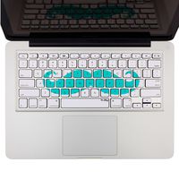 Kuzy - Stickers Teal Mustache Keyboard Skin for MacBook Pro 13" 15" 17" (with or w/Out Retina Display) and MacBook Air 13-inch Stickers - Teal/Turquoise