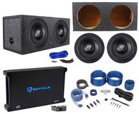 2 Rockville W10K6D2 V2 10" 4000w Subwoofers+Sealed Box+Mono Amplifier+Amp Kit